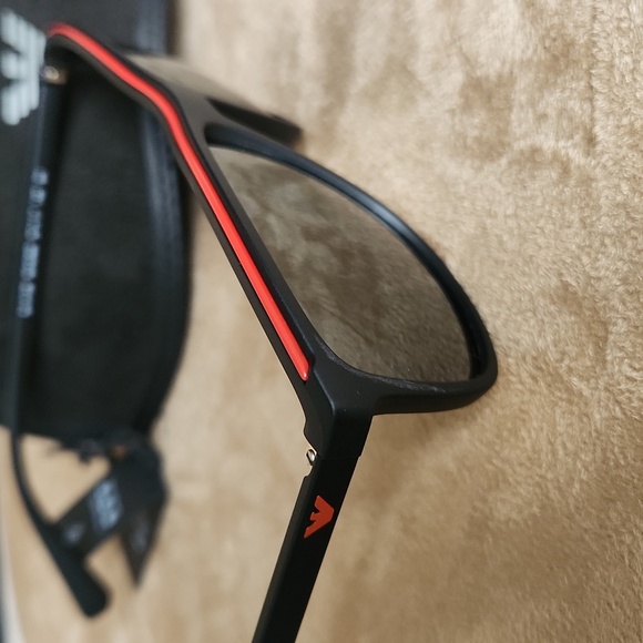 NWT ❗️ Emporio Armani men's sunglasses black and red with case - Picture 9 of 12